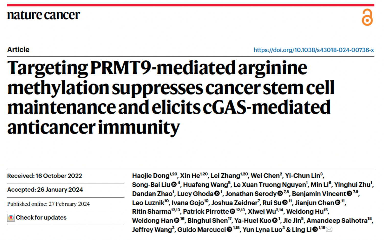 【单细胞转化研究系列讲座回放】Nature Cancer重磅！美国希望之城李凌团队“一箭双雕”：锁定PRMT9攻克白血病干细胞与免疫逃逸